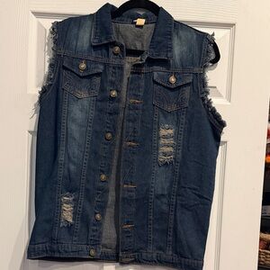Distressed Denim Vest, Men’s Small NWOT